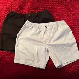 2 Mens Chubbies shorts - Black & Blue 1 both size XL & 7” inseam.